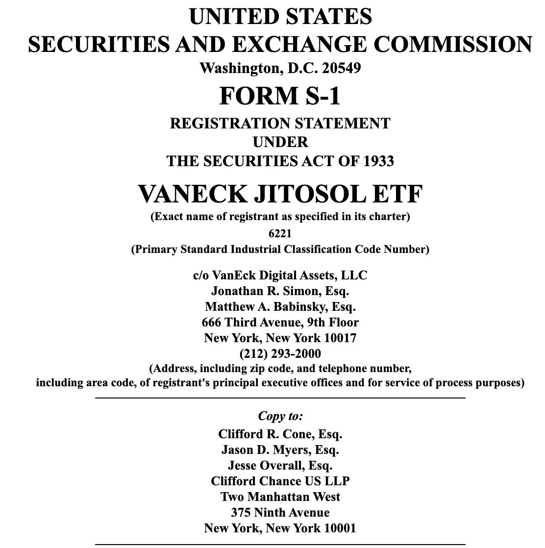 VanEck Seeks SEC Approval for First Solana Staking Token ETF