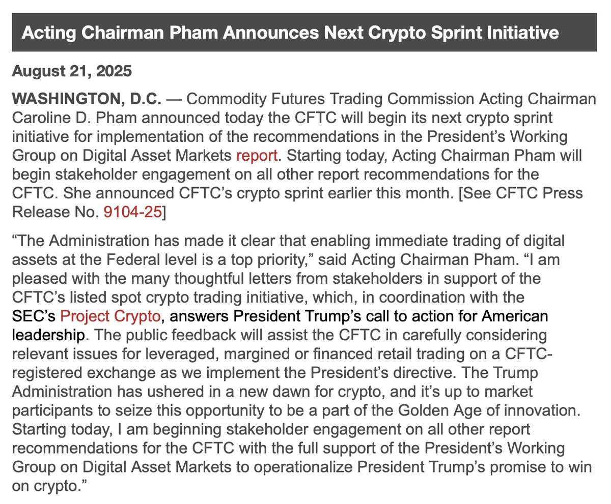 CFTC Launches ‘Crypto Sprint’ to Fast-Track Trump Digital-Asset Rules