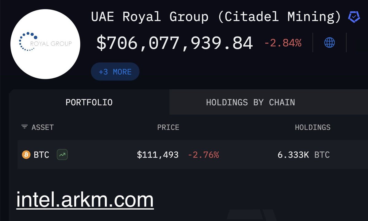 Arkham Says UAE Holds About $740 Million in Bitcoin via Citadel Mining