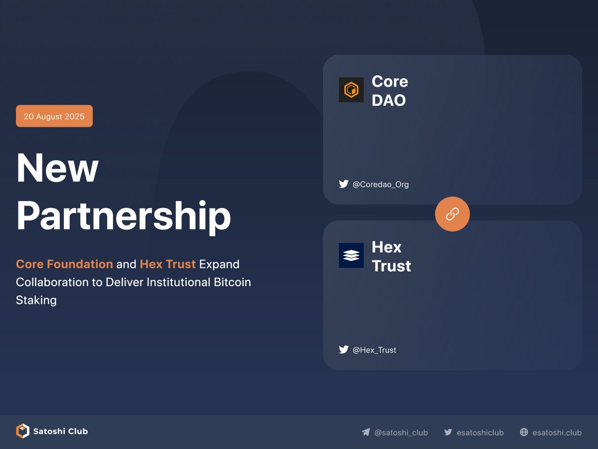 CoreDAO and Hex Trust Launch Bitcoin-CORE Dual Staking for Institutions