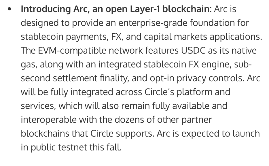 Circle Unveils ARC Layer 1 Network for Stablecoins