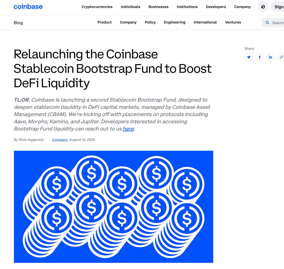 Coinbase Relaunches Stablecoin Fund to Boost DeFi Liquidity