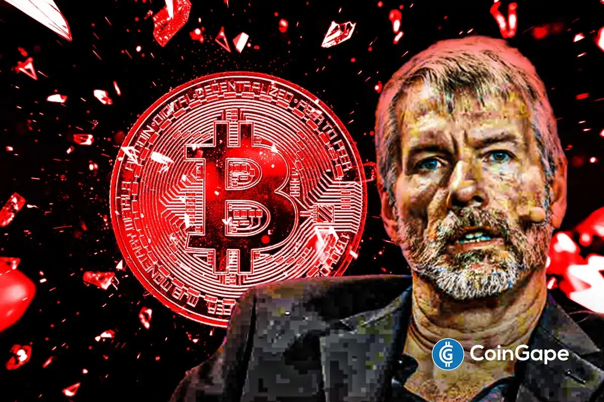 Bitcoin price chart shows key support at 112K as MSTR stock crashes and Saylor shifts strategy