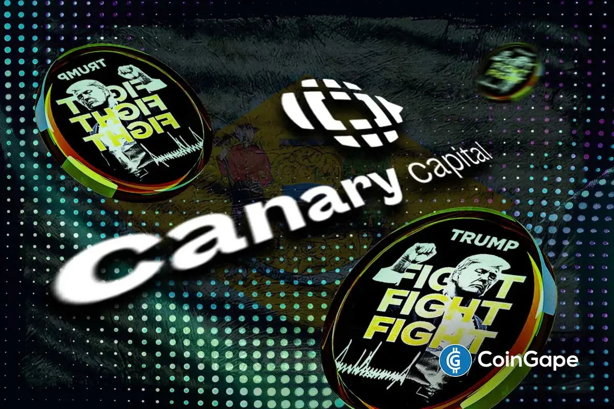 an image of Canary Capital and Trump coin's logos to represent the Trump Coin ETF