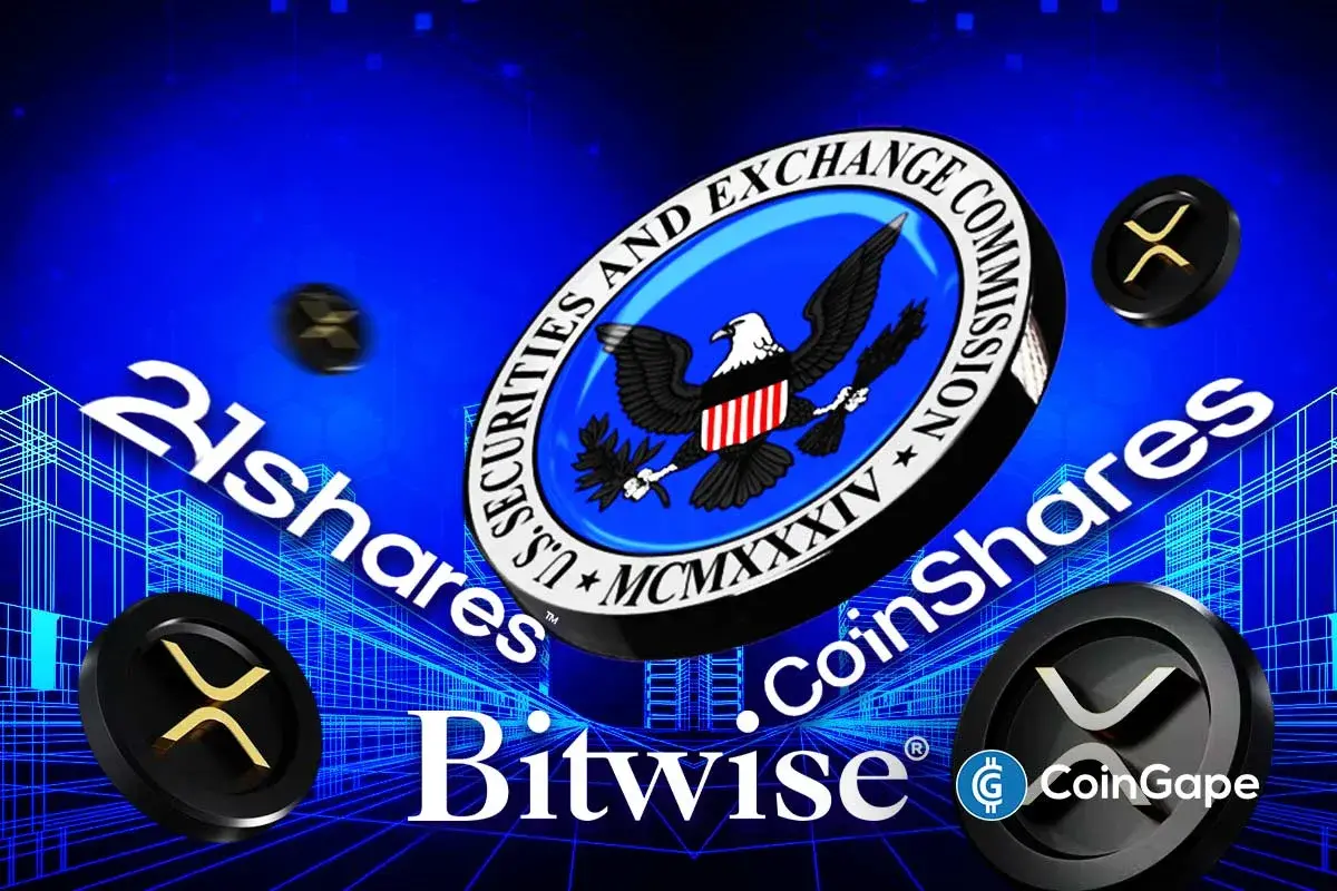 An image of the SEC and XRP's logo to represent XRP ETF