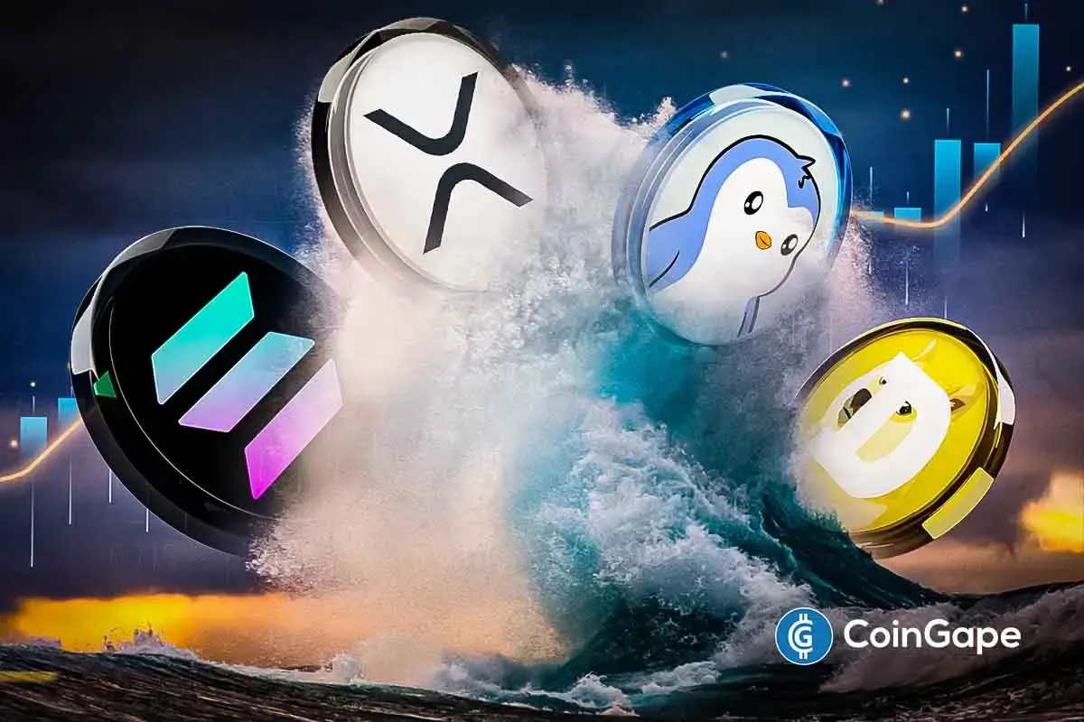 SOL, XRP, DOGE, and PENGU price rising.