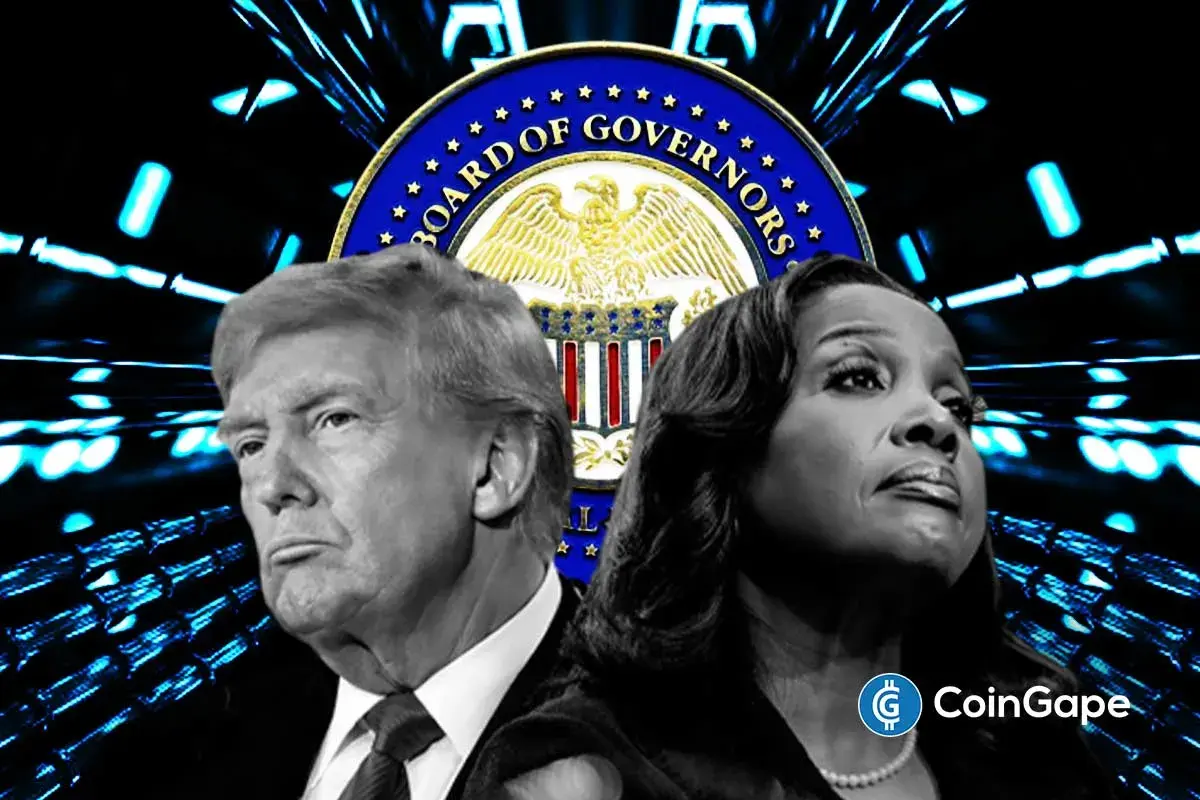 An image of Trump and Lisa Cook as she moves to vote at the September FOMC meeting