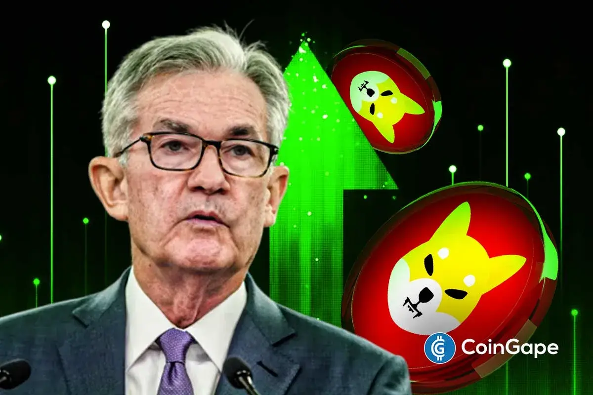 Shiba Inu coin symbol displayed on a rising digital chart as analyst projects a 540% rally