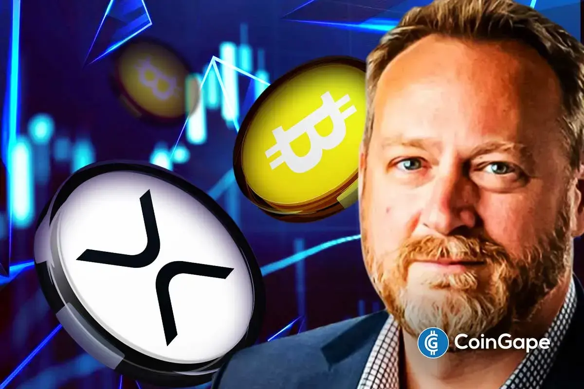 An image of Steven McClurg and Bitcoin, XRP logos