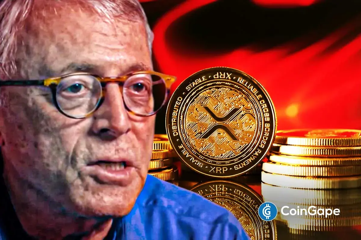 An image of Peter Brandt and the XRP logo