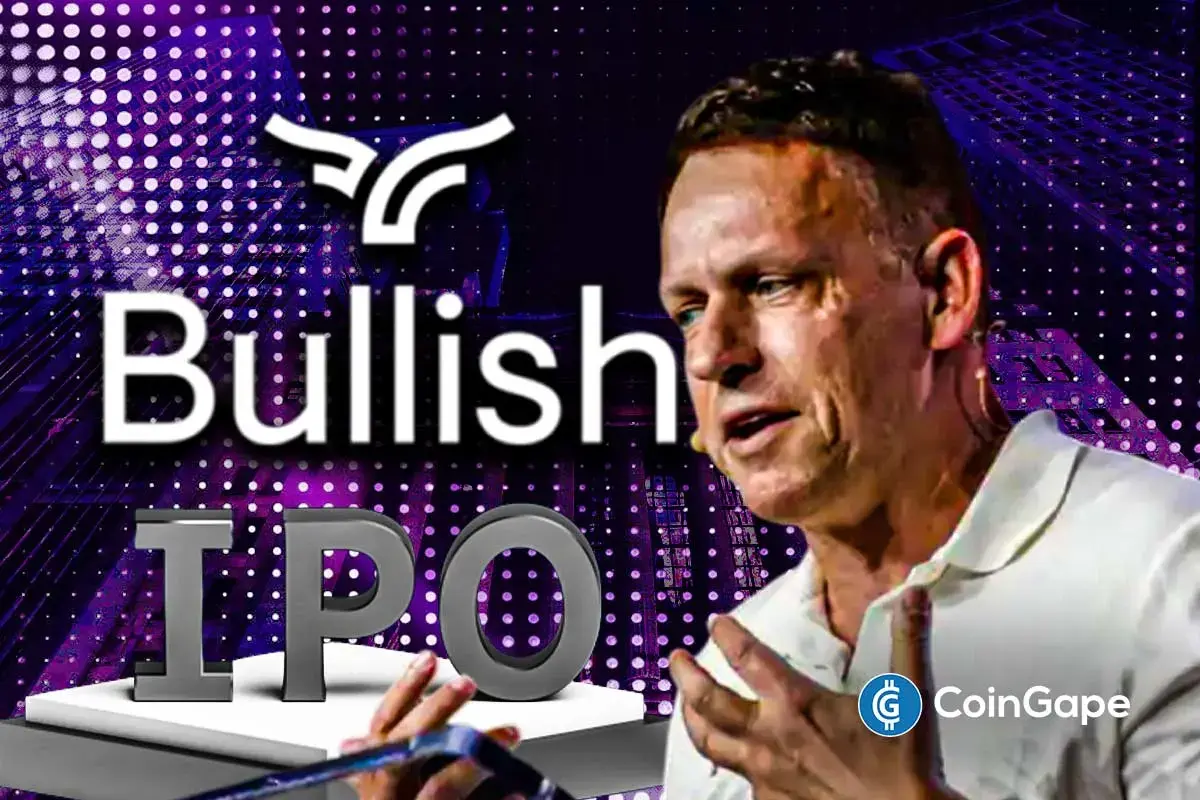 an image describing Peter Thiel's Bullish crypto exchange IPO debut on NYSE