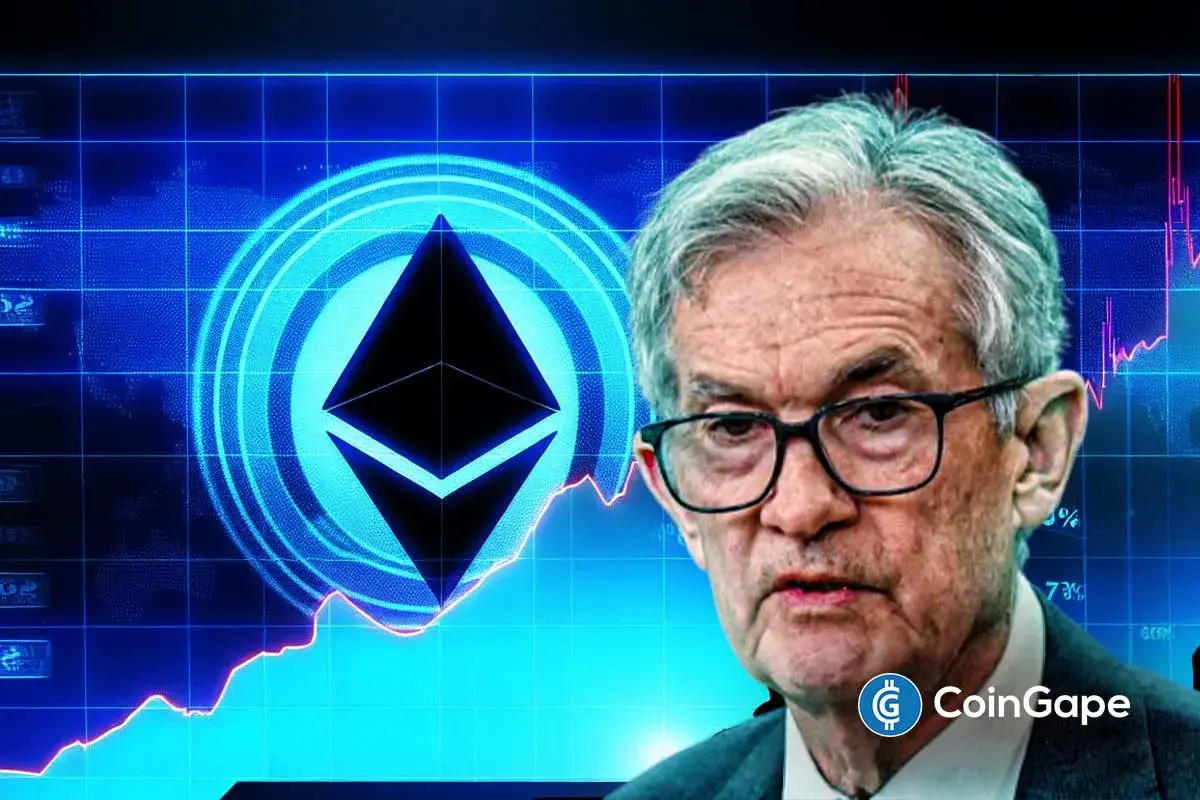 an image describing Jerome Powell after dovish speech caused ETH price climb