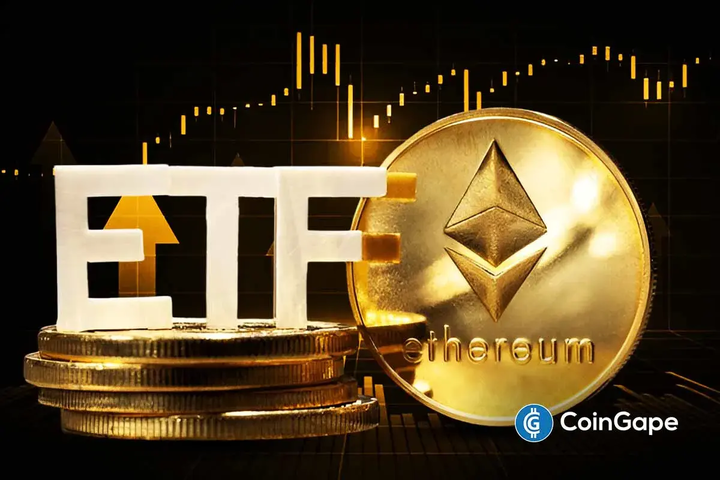 An image of Ethereum's logo and ETF text to represent Ethereum ETFs