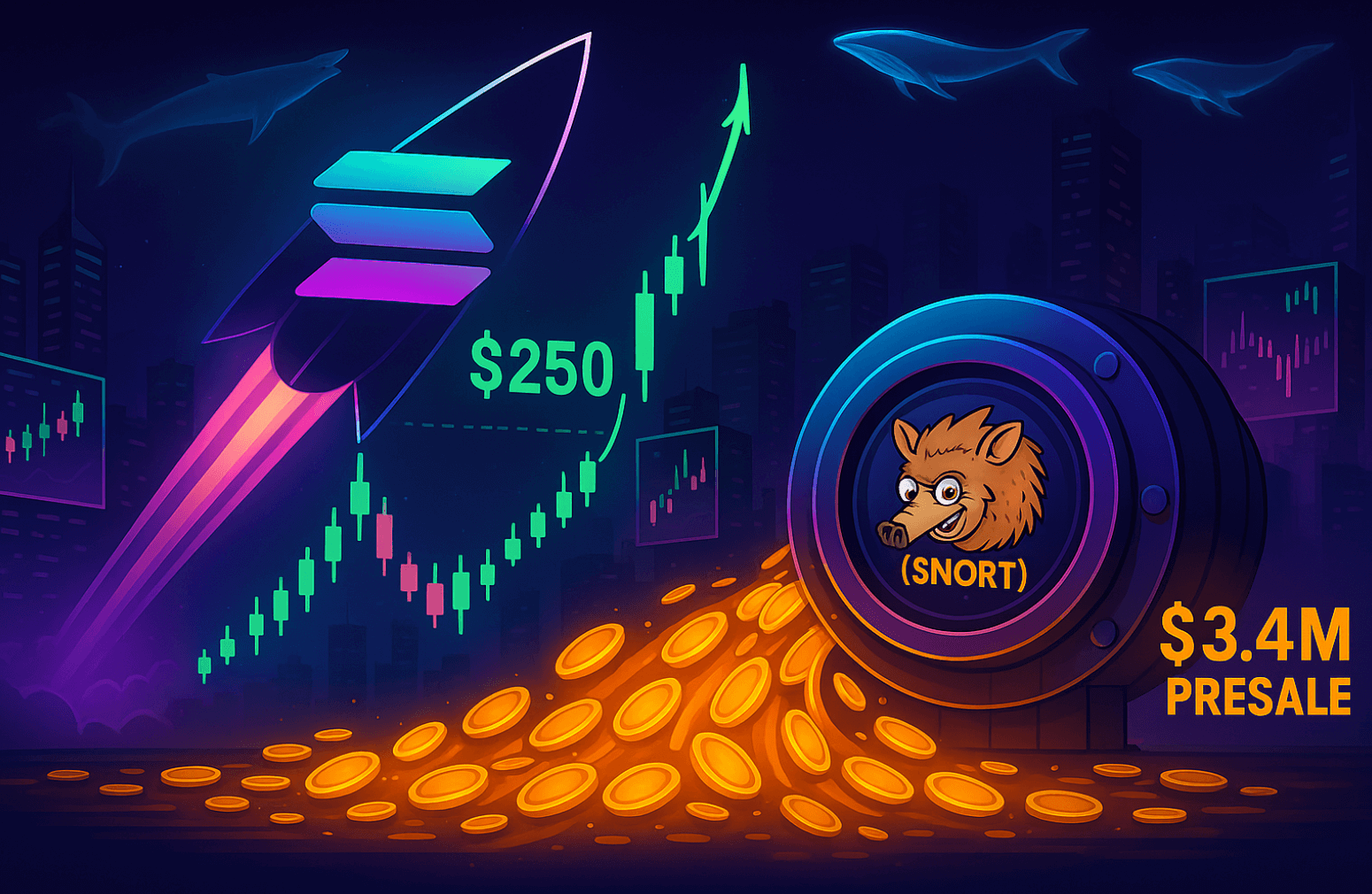 Solana Aims for $250 Rally as Investors Watch Snorter Token’s $3.4M Presale Explode