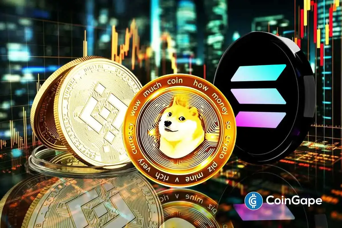 SOL, BNB and DOGE leading the crypto market uptrend today.