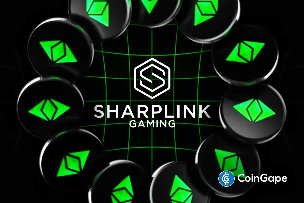 An image of SharpLink and Ethereum's logos