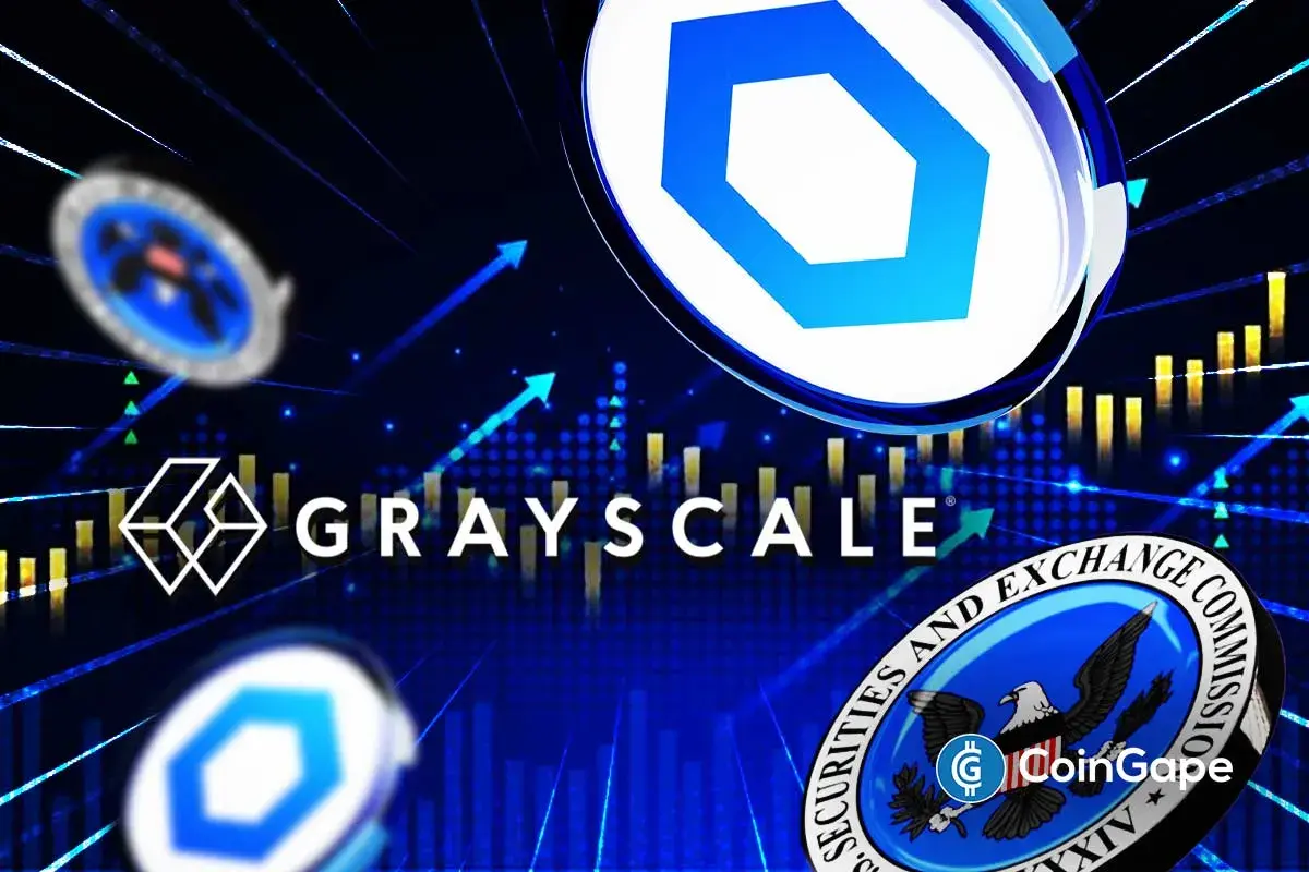 An image of Grayscale and Chainlink's logo to represent the Chainlink ETF