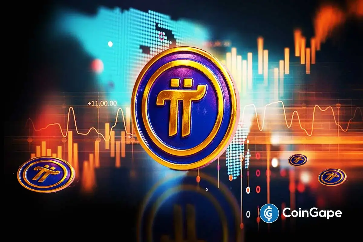 Pi coin chart shows Adam and Eve breakout pattern signaling possible rally toward $0.45.
