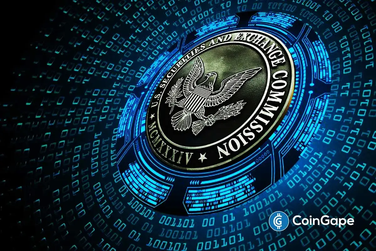 SEC seal surrounded by digital code, symbolizing crypto custody regulation and guidance update.
