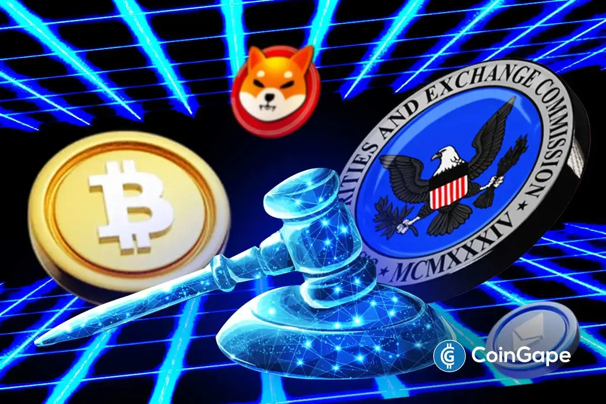 An image of the SEC's logo and crypto assets