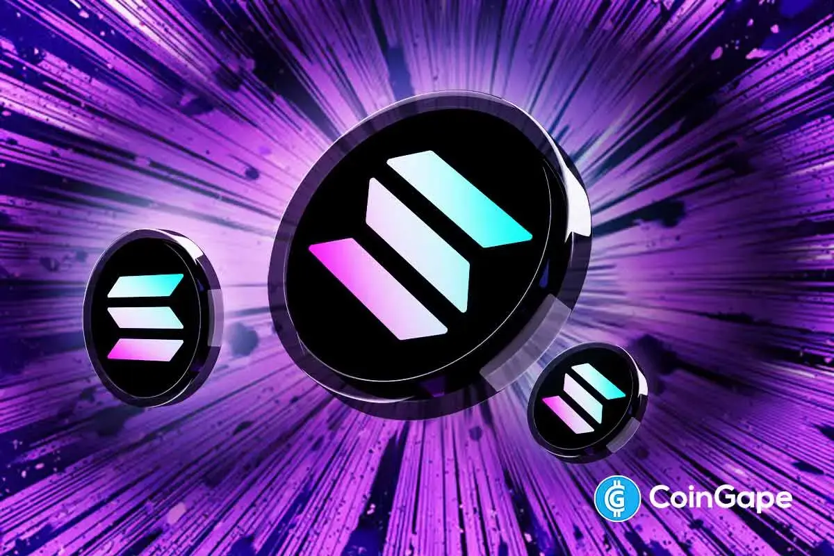Solana tokens illustrated in motion as price momentum builds.