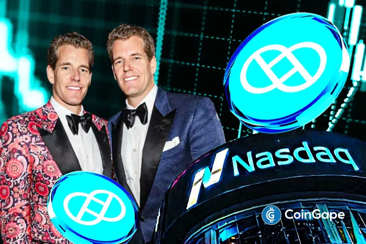 an image of the Winklevoss, Nasdaq, and Gemini logo to represent the Gemini IPO