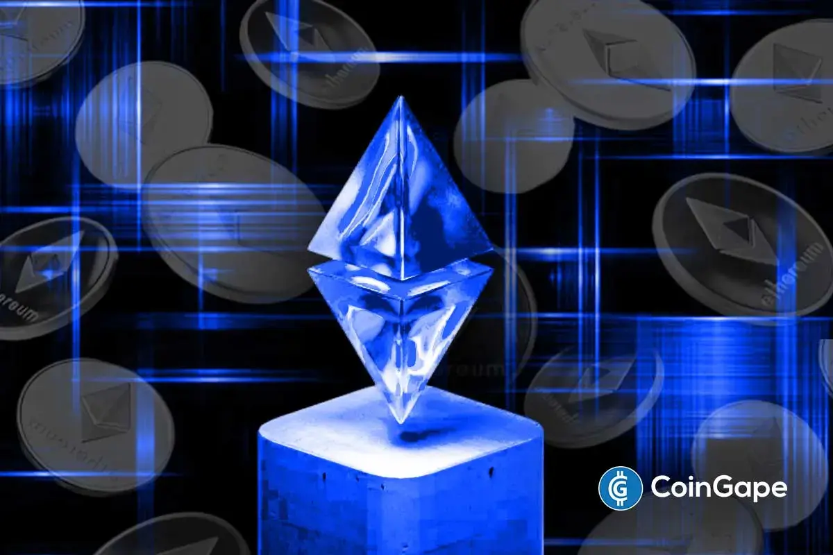 Ethereum logo shines amid digital tokens, symbolizing ETH staking ETF momentum