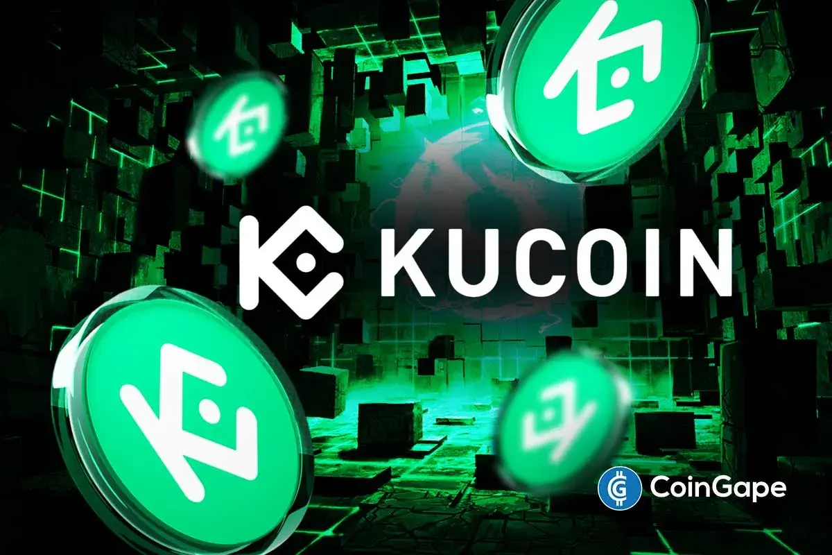 KuCoin logo with digital tokens, highlighting exchange’s focus on privacy compliance