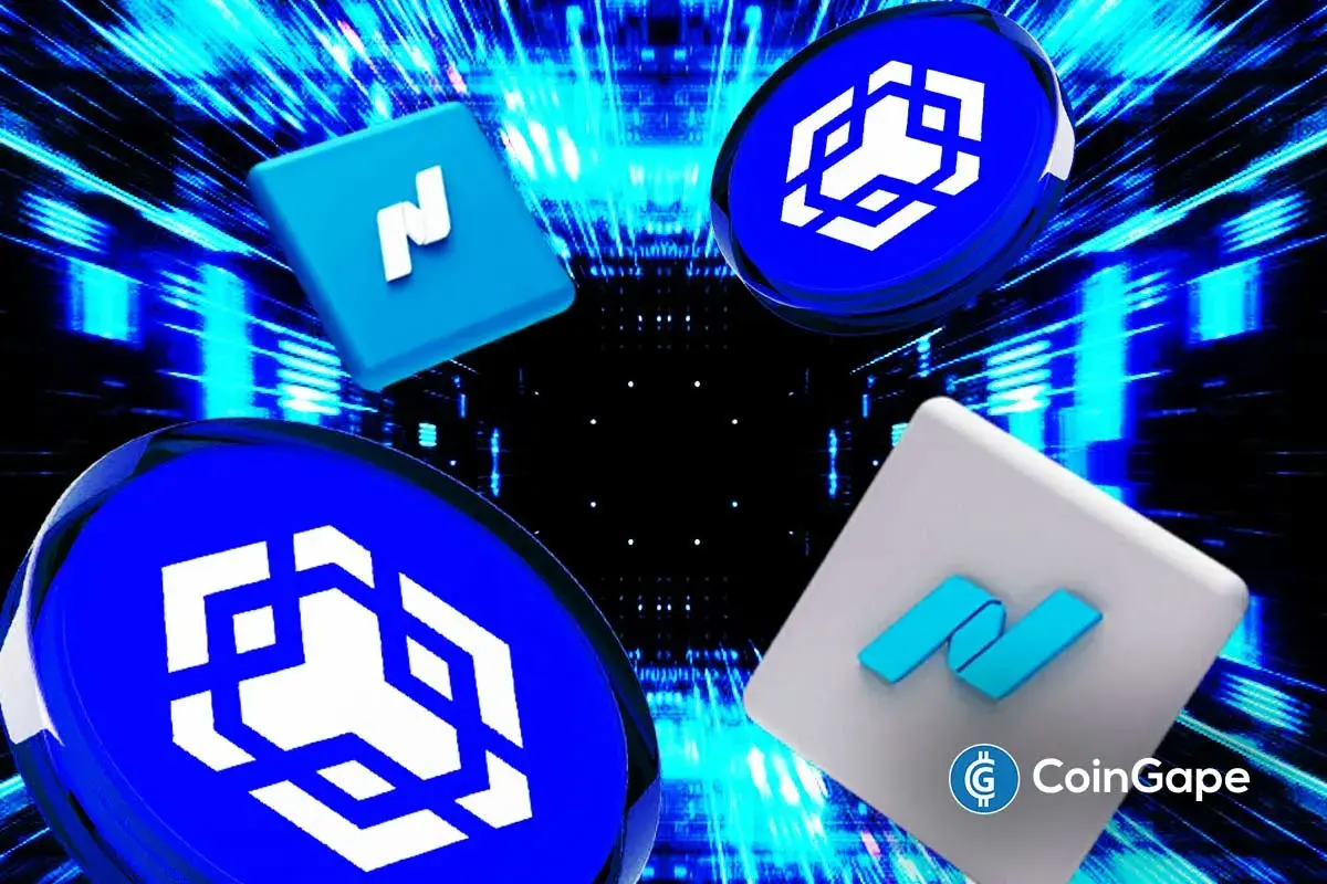 an image of BNB and BNC digital tokens with futuristic blockchain network background highlighting treasury growth.