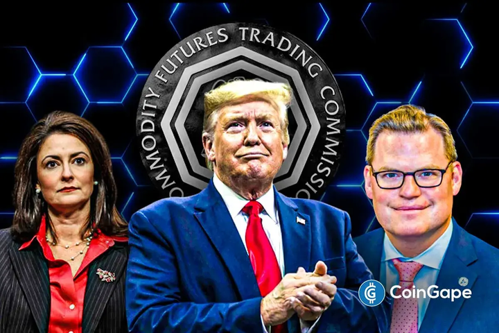 Trump with Jill Sommers and Kyle Hauptman as CFTC chair contenders.