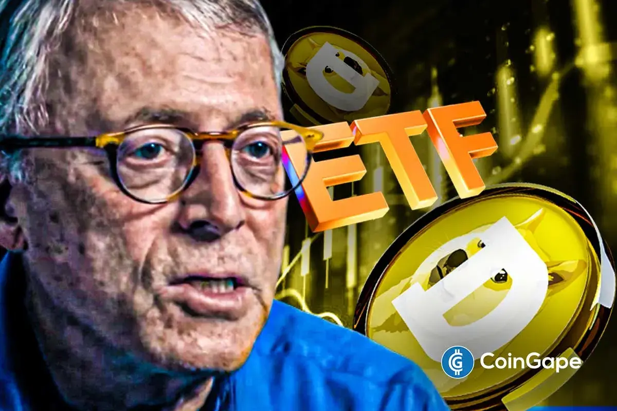 An image of Peter Brandt and the Dogecoin logo