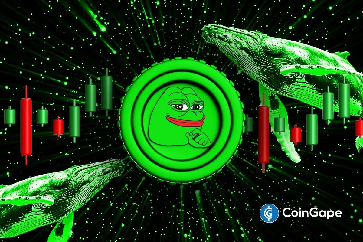 A crypto analyst chart shows Pepe Coin projected for a parabolic rally as whale accumulation increases.