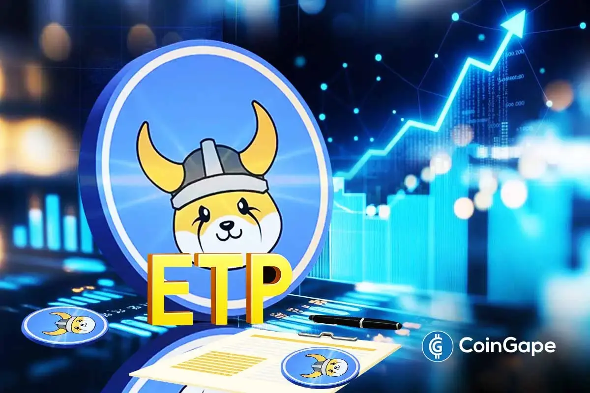Floki chart highlights cup and handle breakout as ETP listing fuels adoption