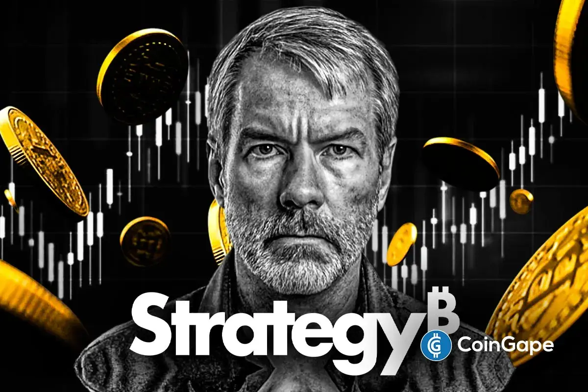 an image of Michael Saylor and Strategy's logo