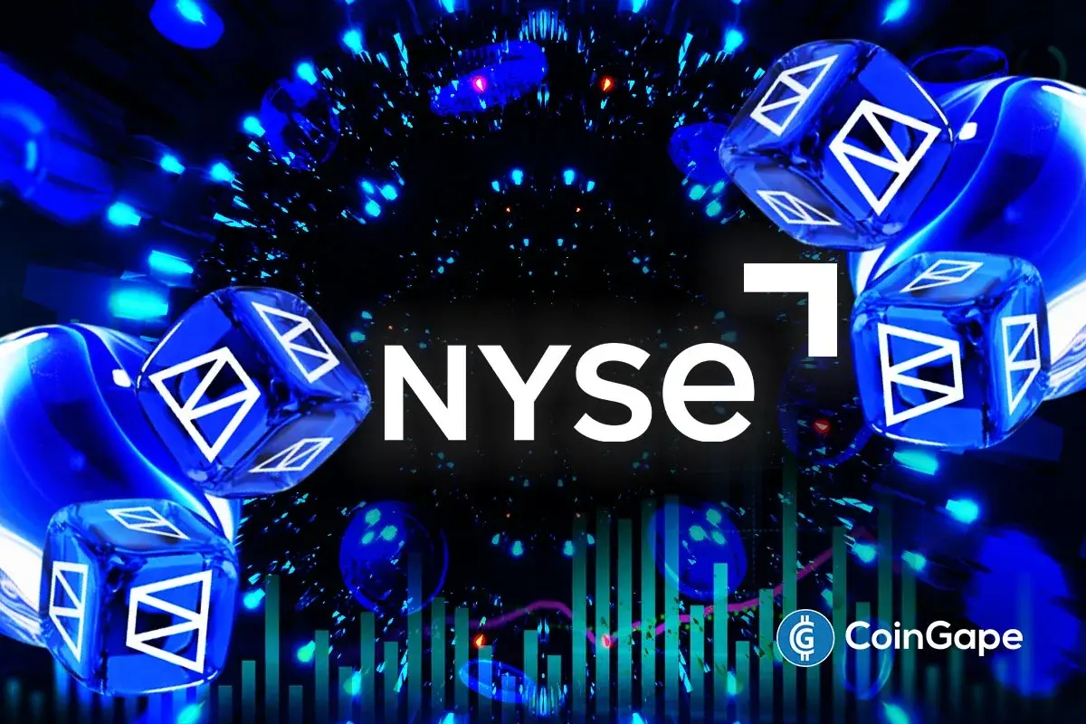 An image of NYSE and Polymarket's logo