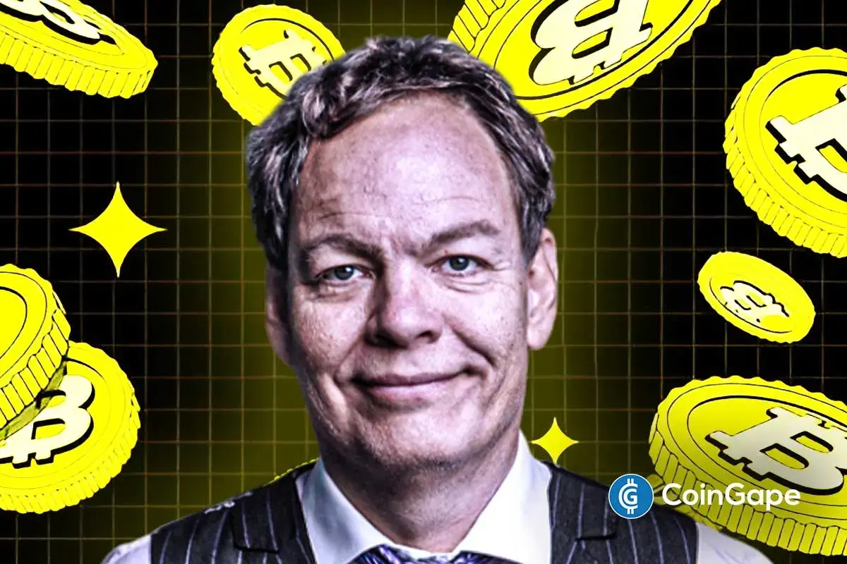 An image of Max Keiser and the Bitcoin logo