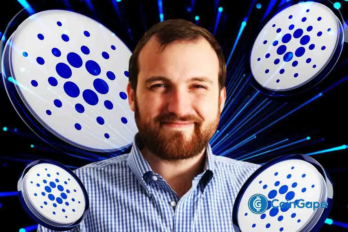 Charles Hoskinson appears with Cardano logos amid renewed debate over fund misuse claims.