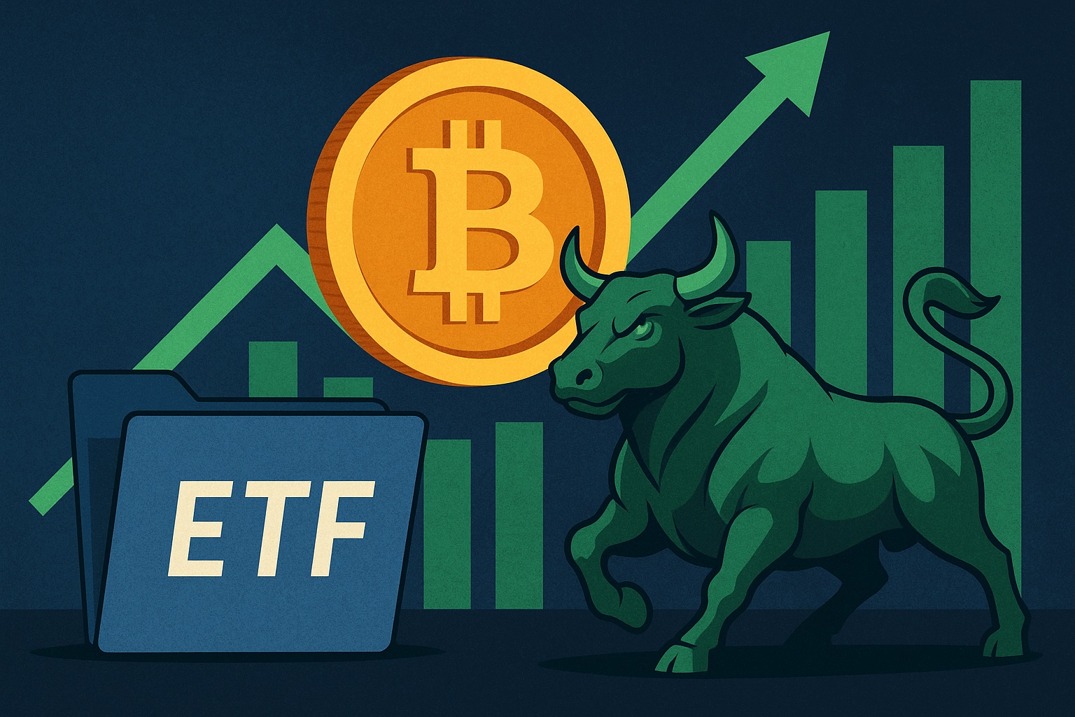Volume explode nos ETFs de Bitcoin — BlackRock puxa a fila e o mercado entra em modo bull