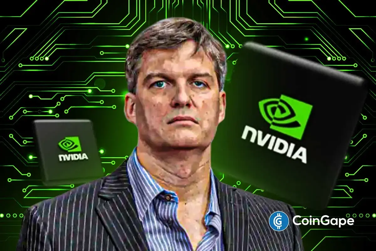 Image showing investor Michael Burry with Nvidia logos, symbolizing his bearish AI stock bet.