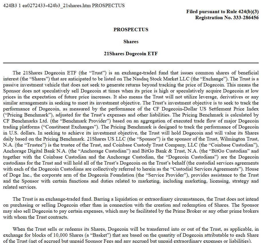 21Shares Dogecoin ETF