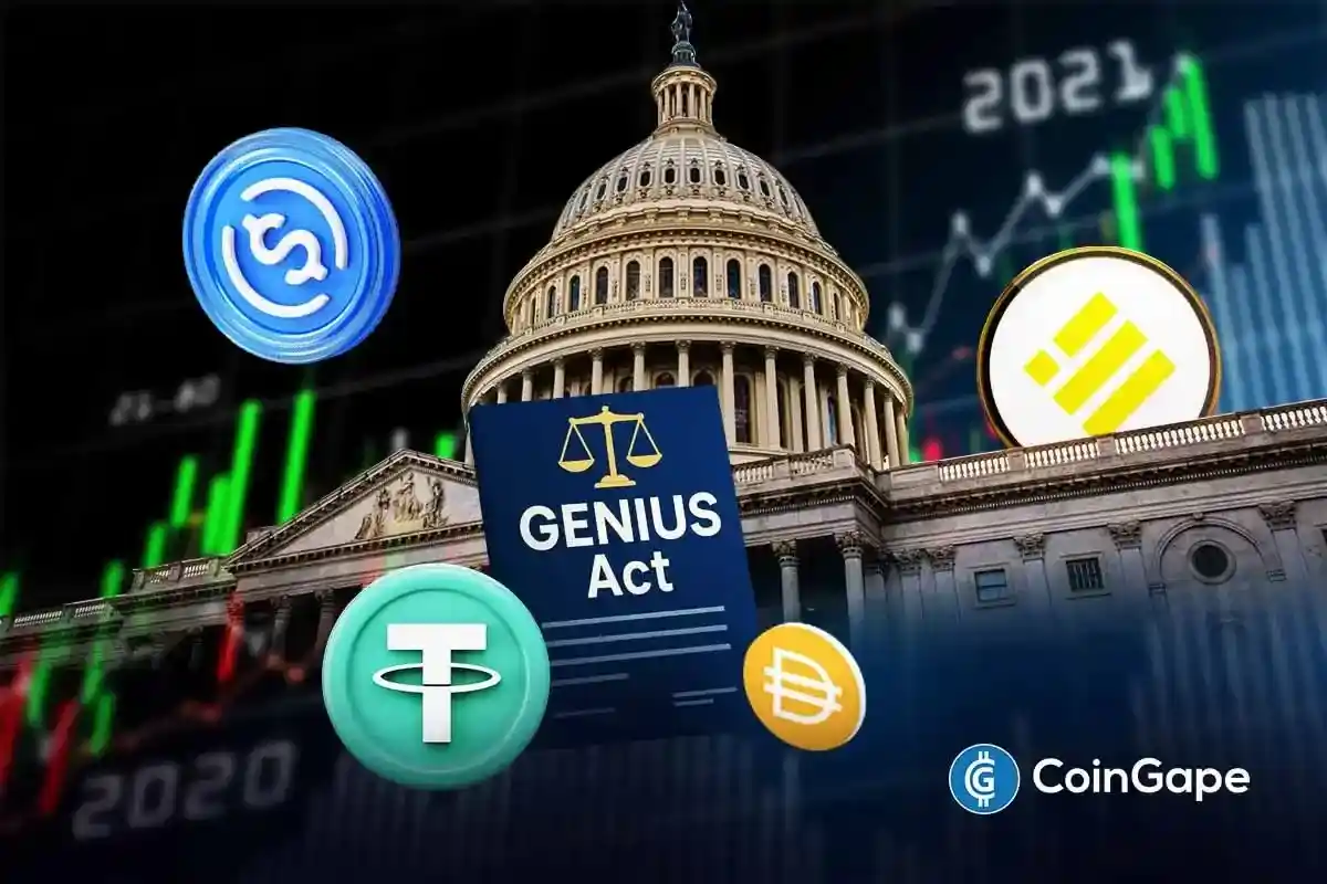 US Capitol and GENIUS Act imagery reflect Senate debate over stablecoin yields as banks push regulatory limits