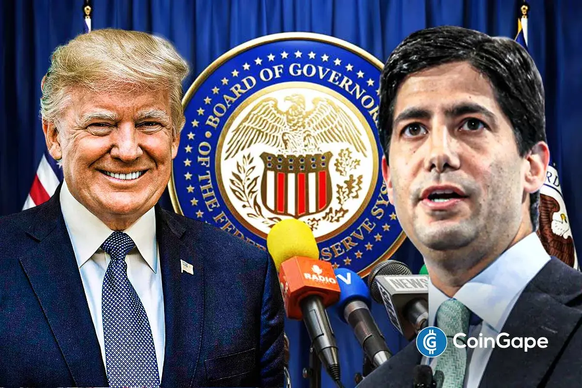 Donald Trump appears with Kevin Warsh as markets speculate on his selection as next Fed Chair