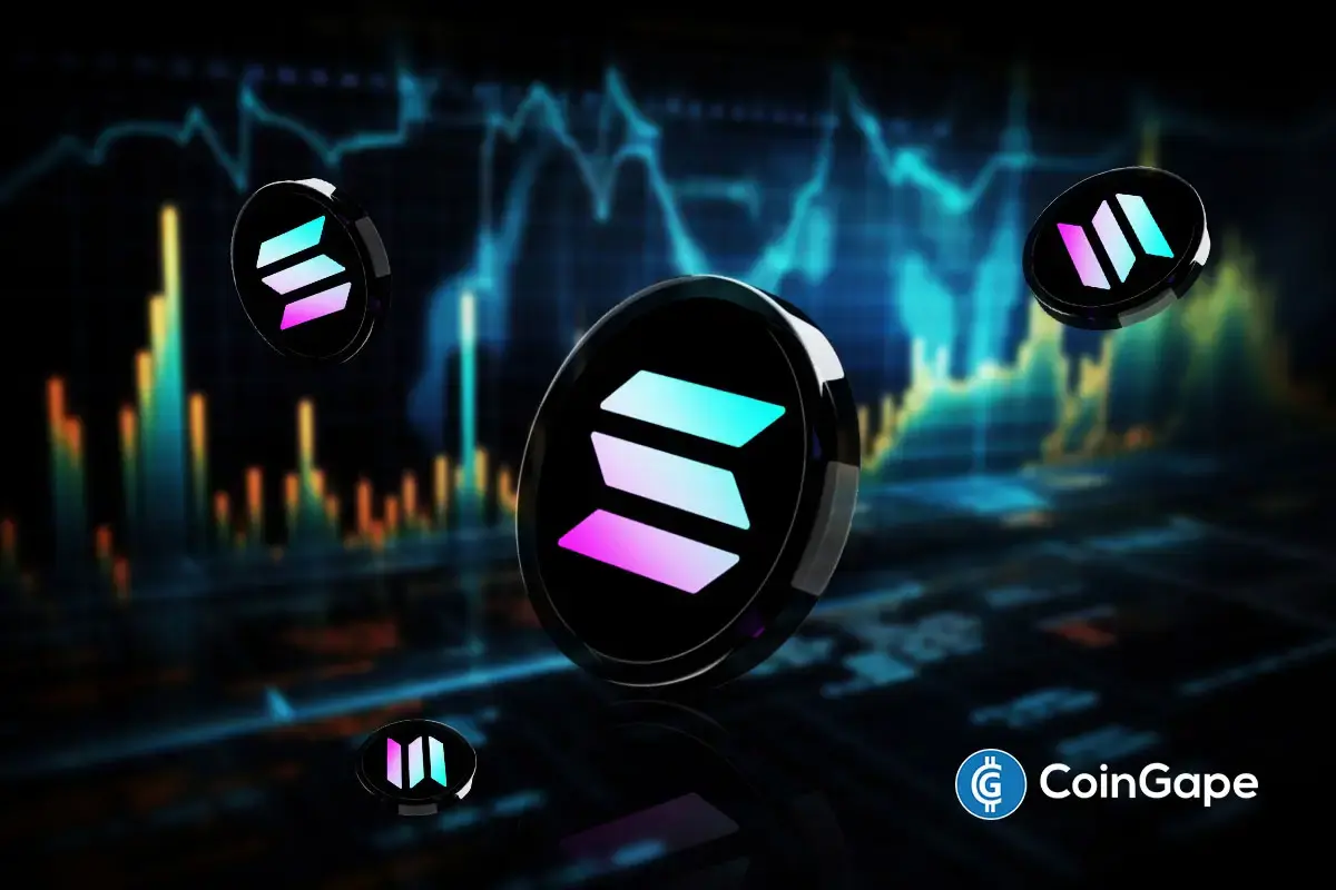 Solana logo shown with market charts as validators deploy critical update to improve mainnet stability and network reliability.
